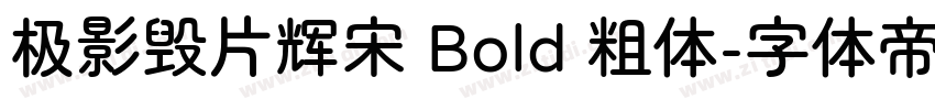 极影毁片辉宋 Bold 粗体字体转换